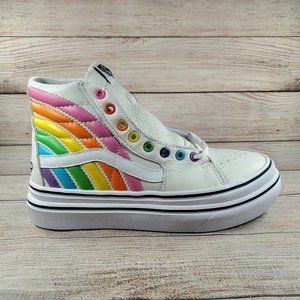 Vans White Rainbow High-Top Sneakers